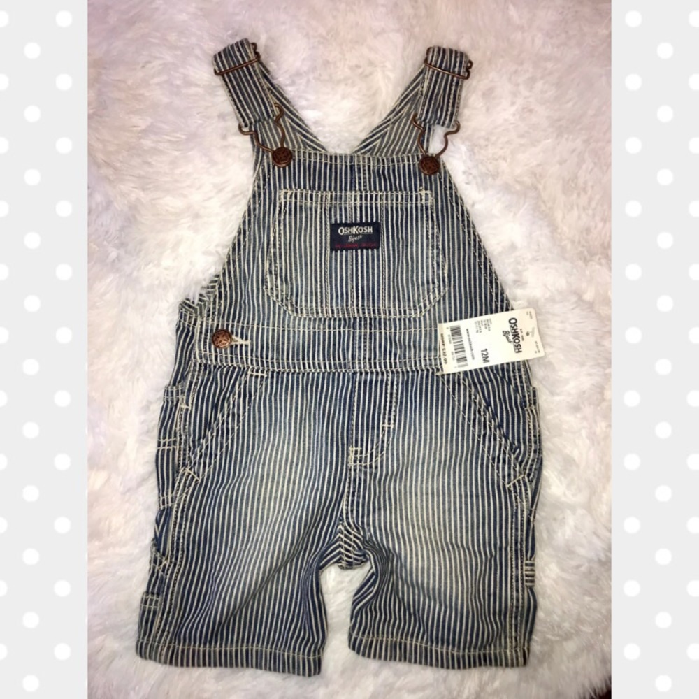 NWT OshKosh denim white washed overalls